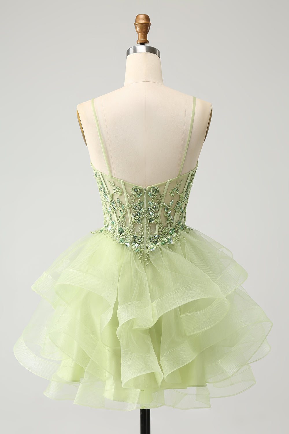 Luolandi A Line Spaghetti Straps Tulle Homecoming Dress Party Dress Charming Graduation Dress